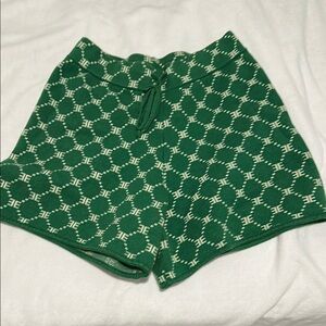 Ellandemm Green Monogram Knit Shorts